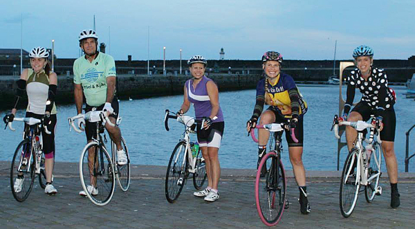 The start of the Coast to Coast cycle in Whitehaven.