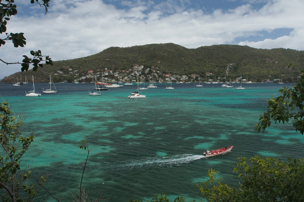 A view of the port on the island of Bequia, the West Indies. 