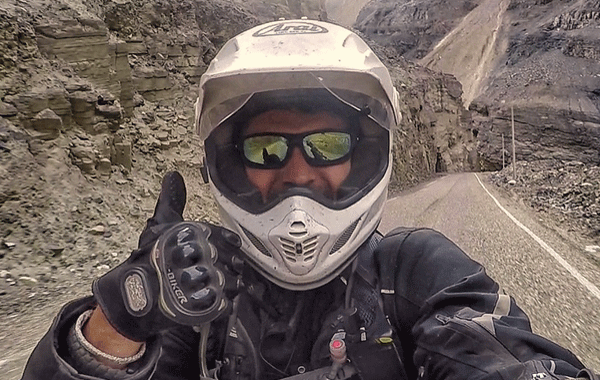 Aaron Mitchell: the man travelling around the world on his motorbike